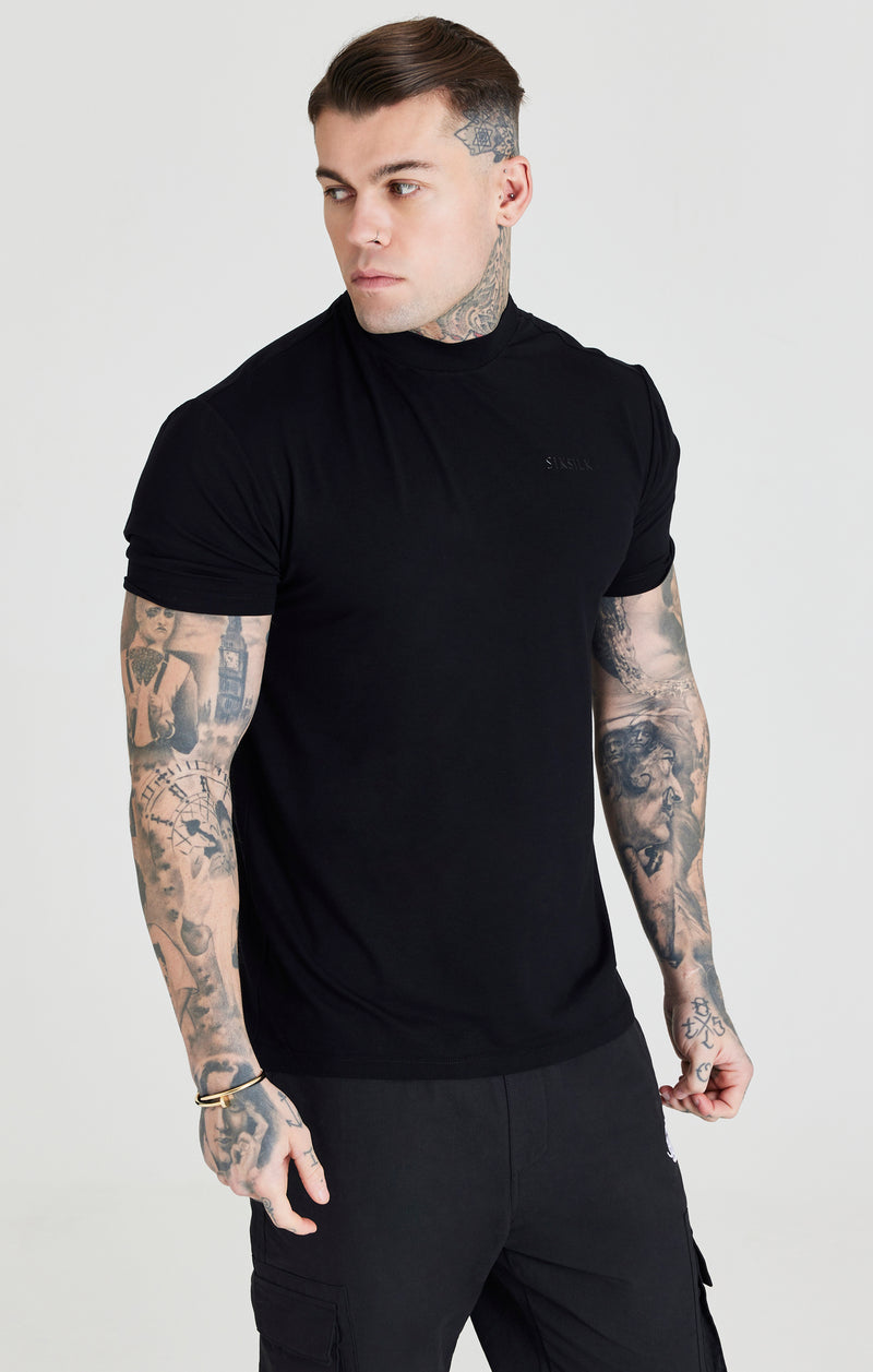 Black High Neck T-Shirt