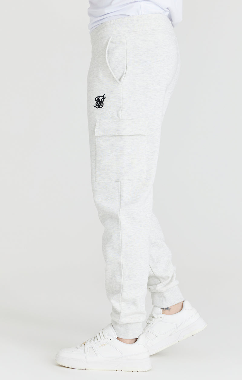 Grey Marl Fleece Cargo Jogger (1)