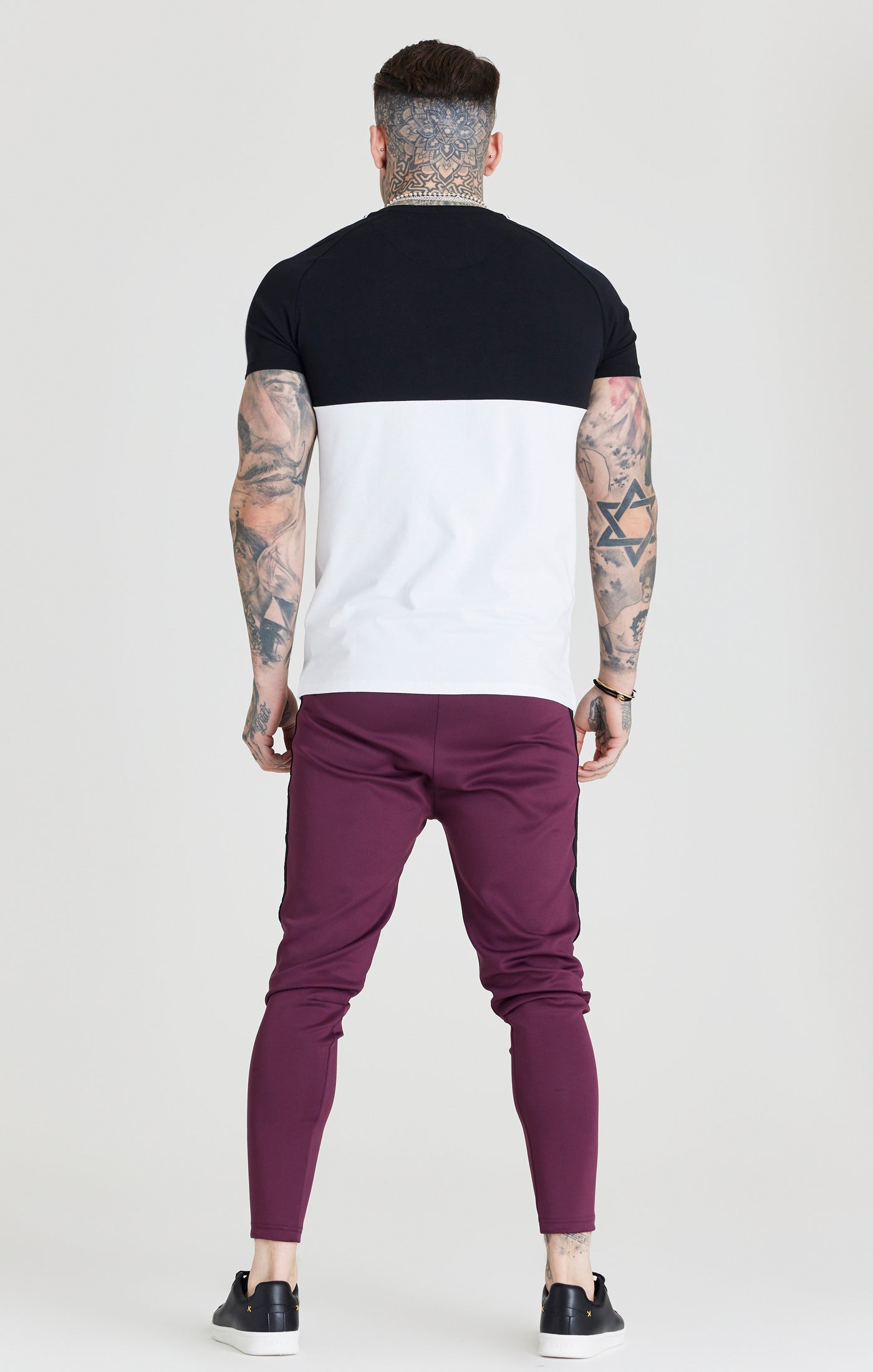 Load image into Gallery viewer, SikSilk Taped Square Hem Tee - Black &amp; White (4)