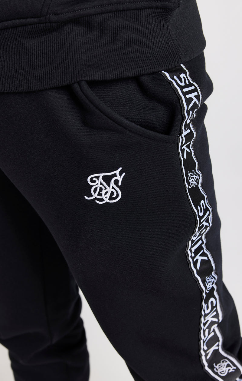 Black Taped Hoodie And Pant Tracksuit Set (2)