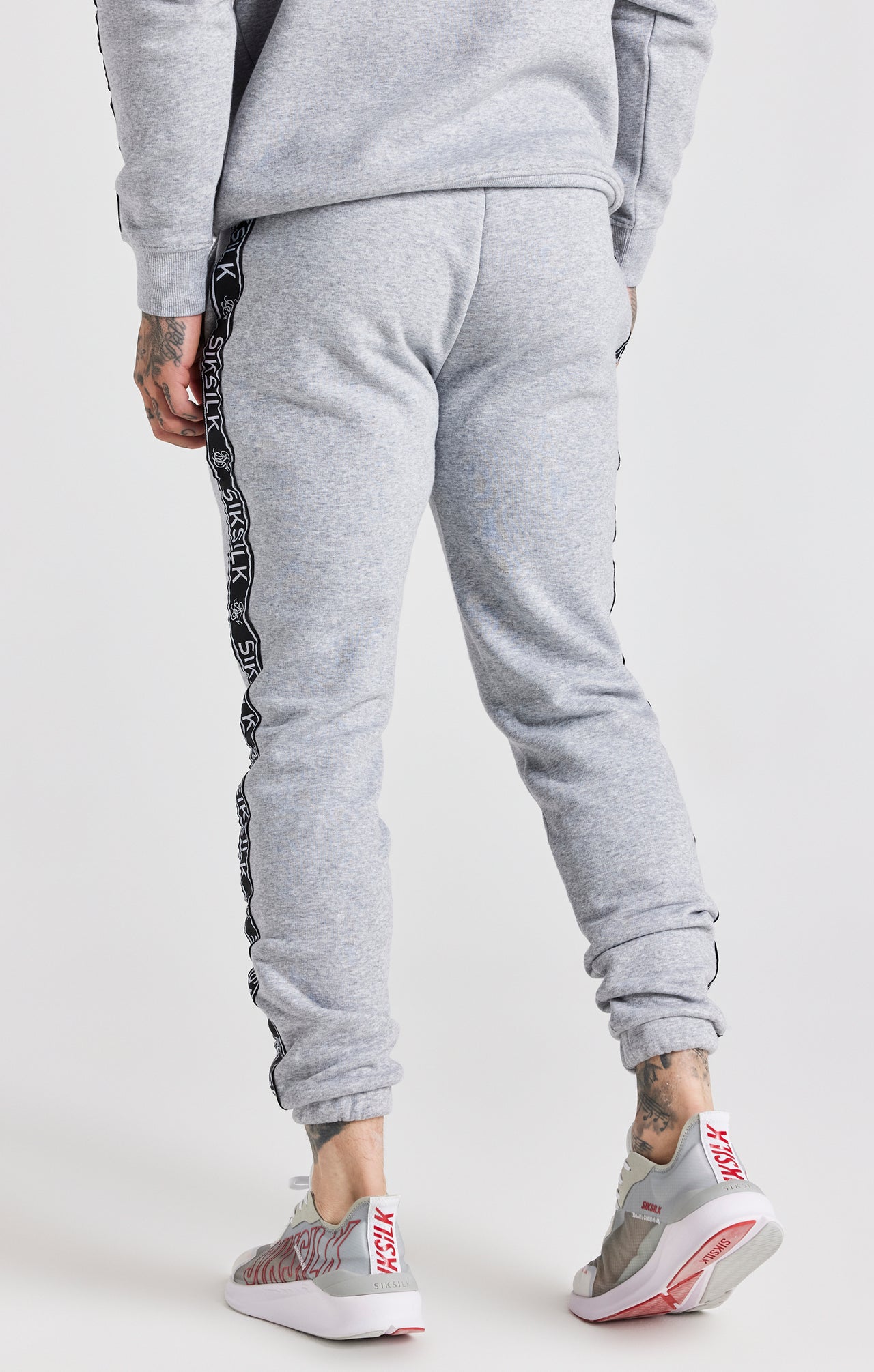 Grey Taped Hoodie And Pant Tracksuit Set (10)