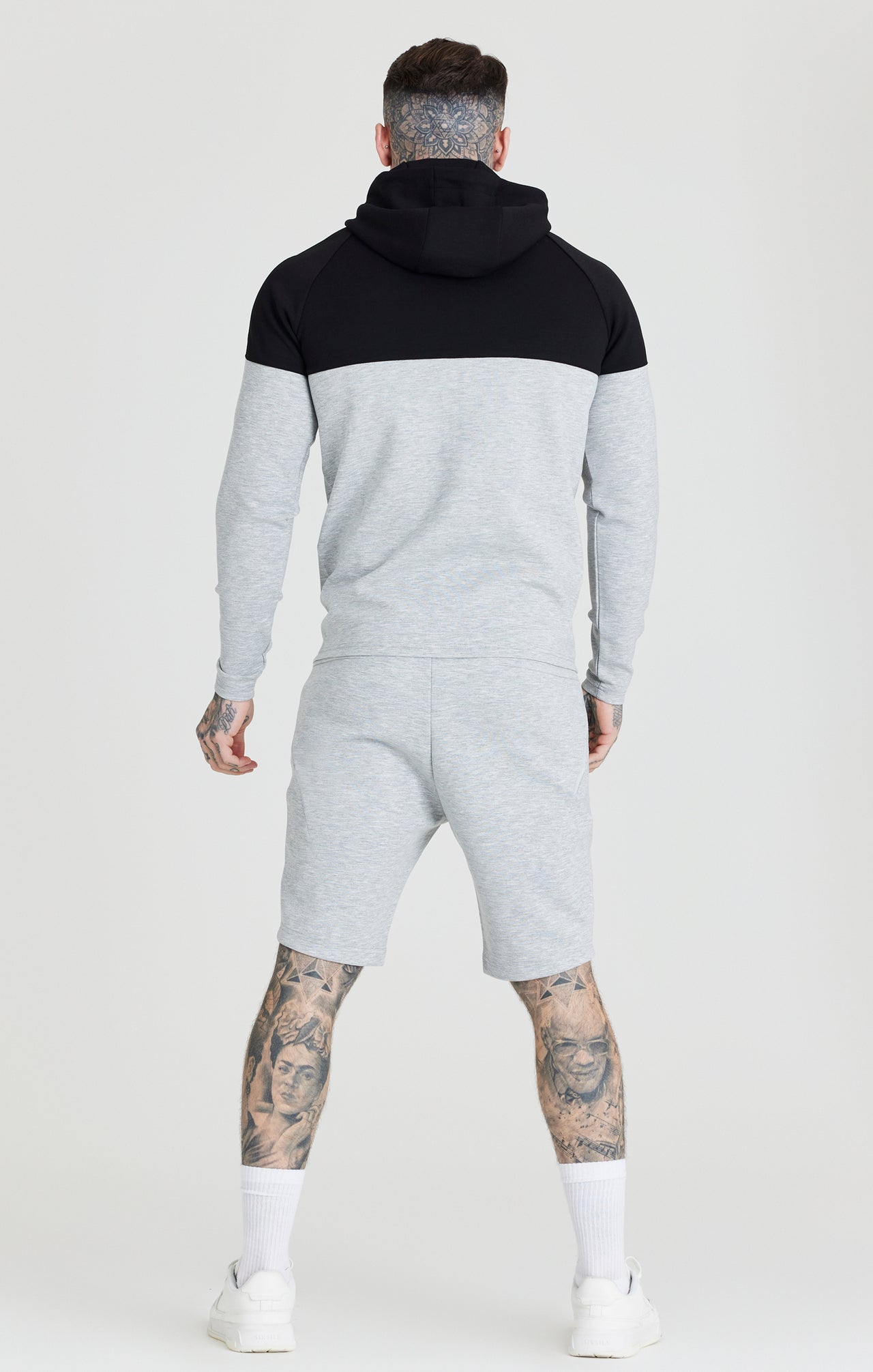 Grey Zip Through Hoodie And Short Twin Set (2)