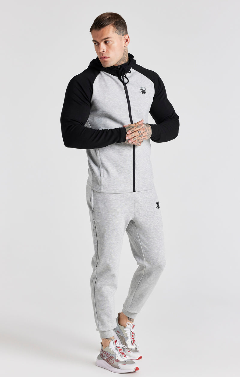 Grey Zip Through And Pant Tracksuit Set