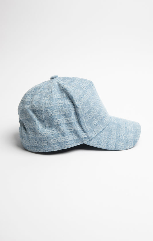SikSilk Jacquard Denim Trucker Cap - Light Blue