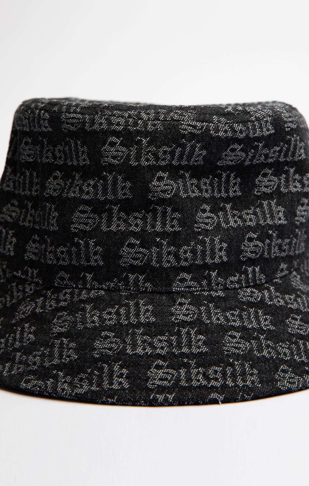 Black Jacquard Denim Bucket Hat (3)