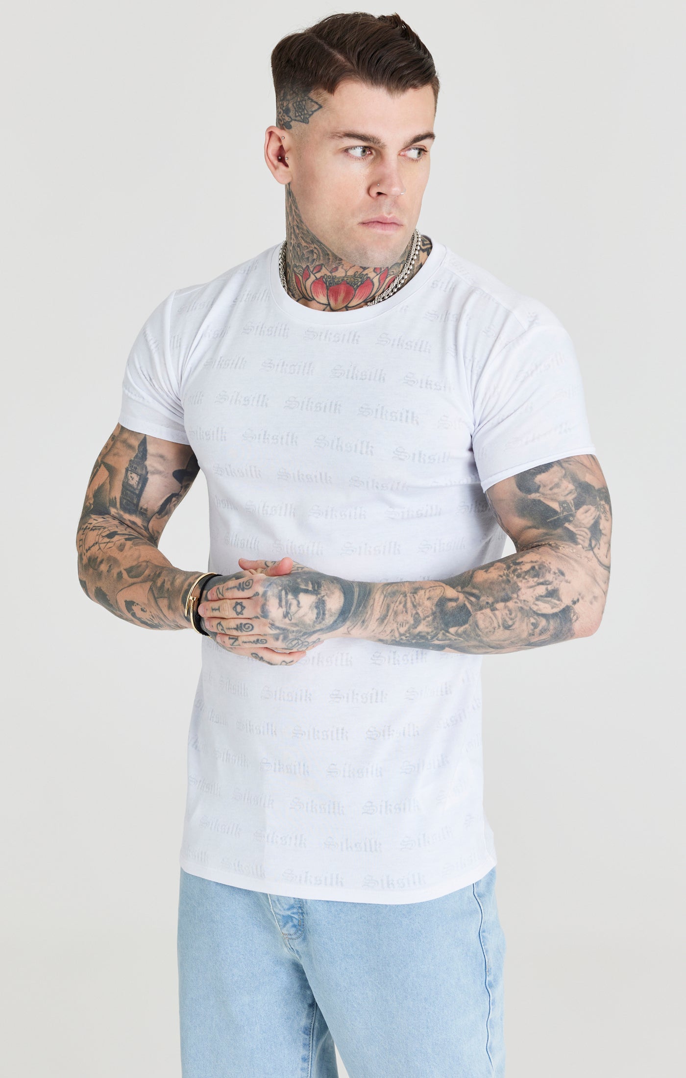 Load image into Gallery viewer, SikSilk Jacquard Tee - White