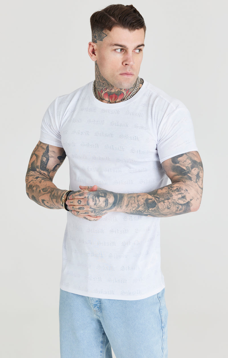 SikSilk Jacquard Tee - White