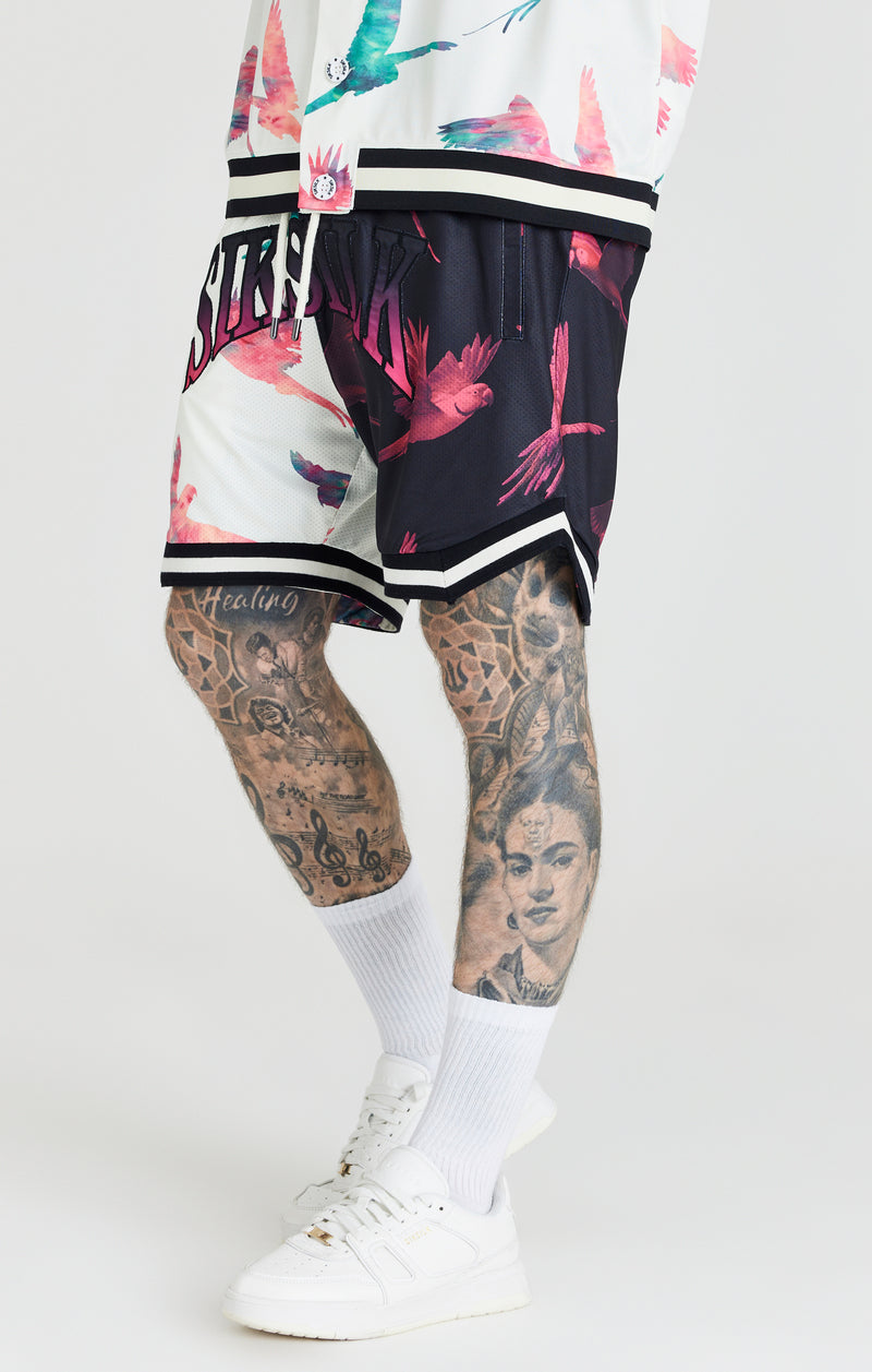 Ecru Exotic Print Basketball Short
