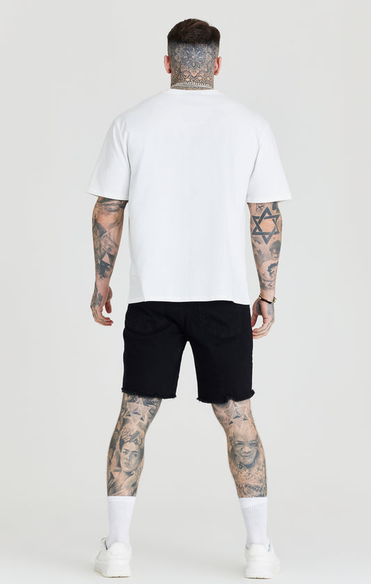 Ecru Floral Embroidery Oversized T-Shirt