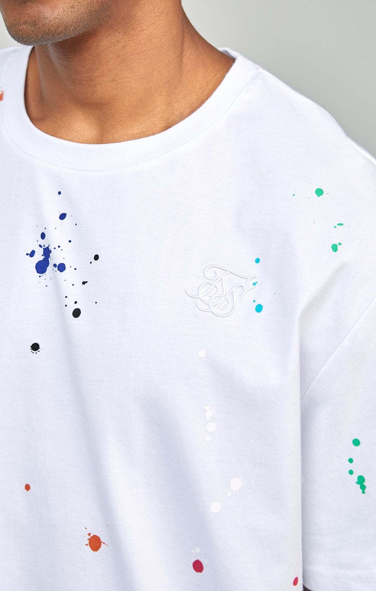 White Paint Splatter Oversized T-Shirt (3)