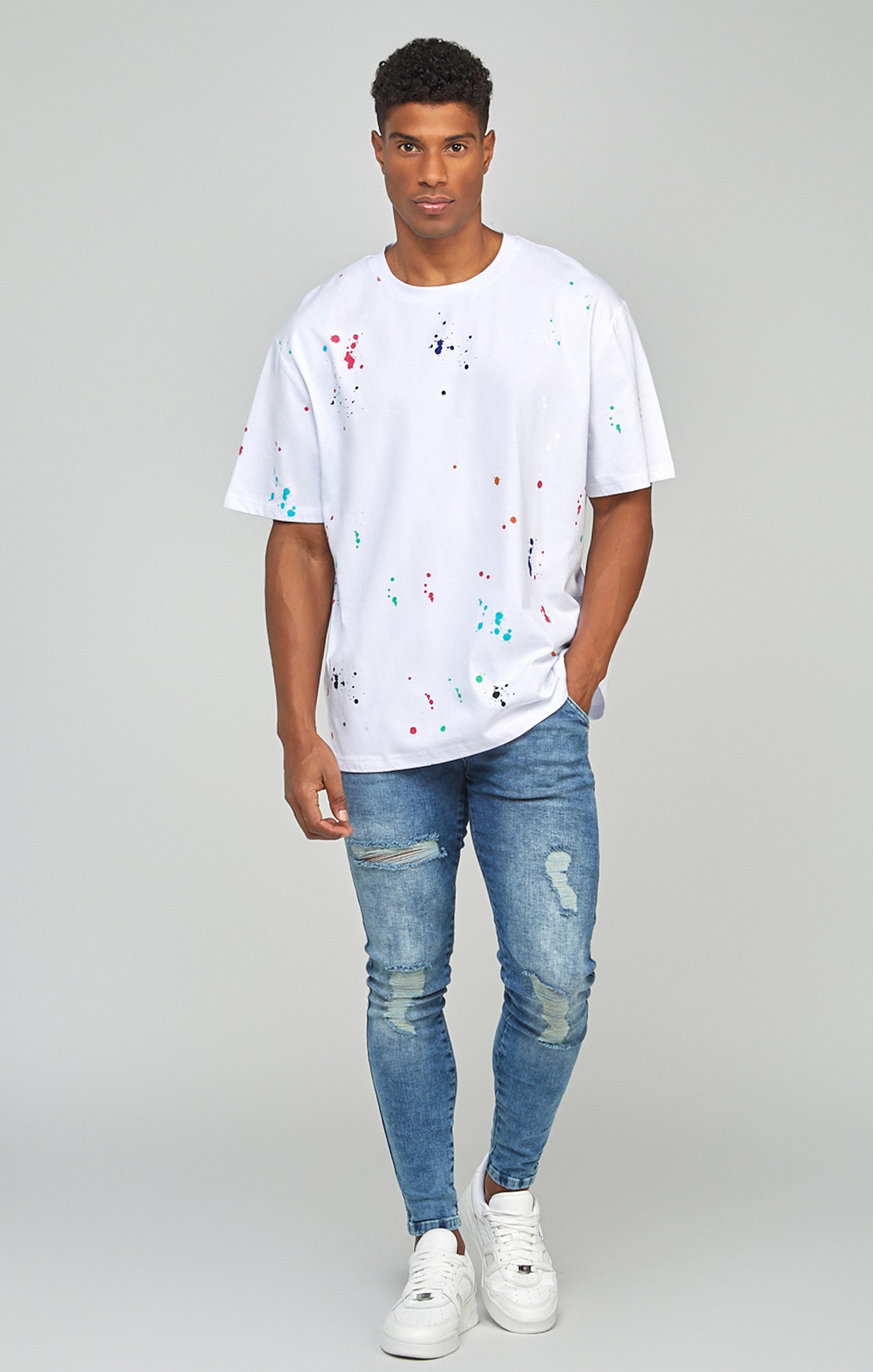 White Paint Splatter Oversized T-Shirt (5)
