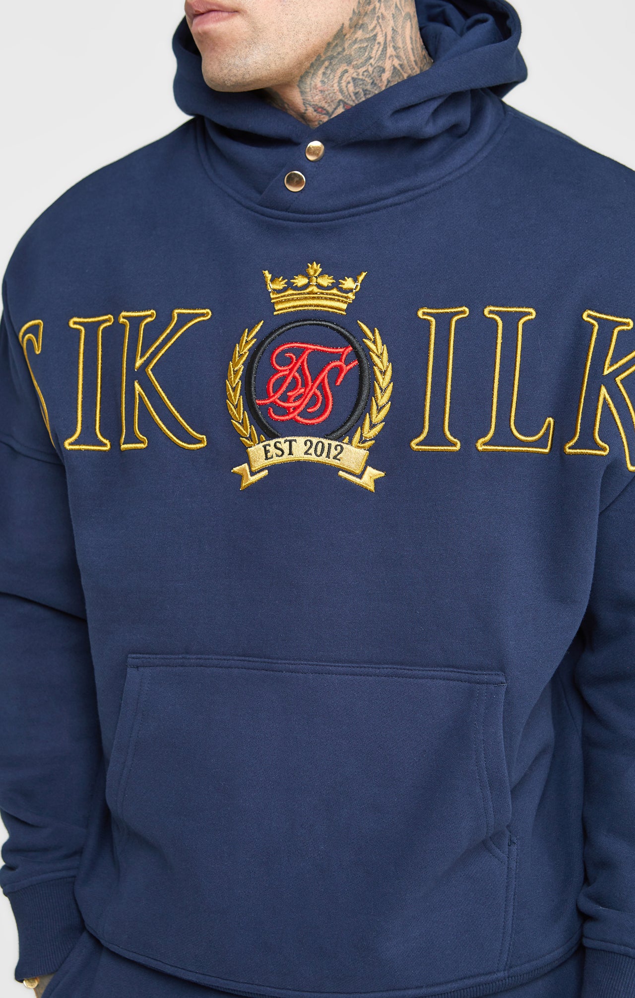 Navy Oversized Embroidery Hoodie (1)