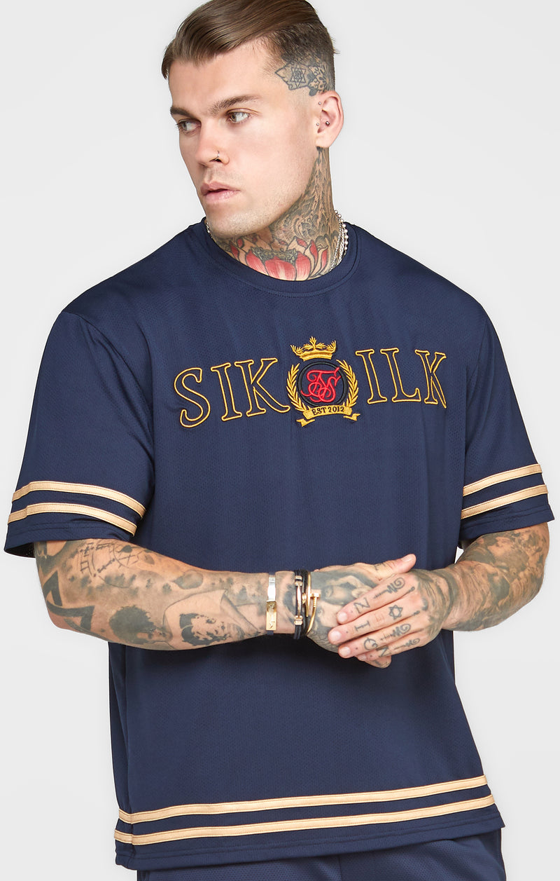 Navy Embroidery Relaxed Fit T-Shirt