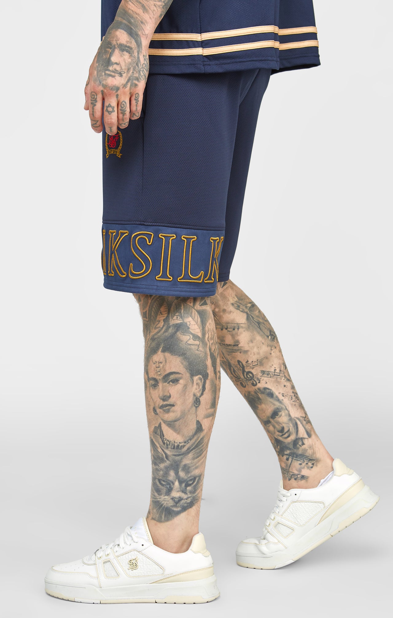 Navy Embroidery Relaxed Short (1)