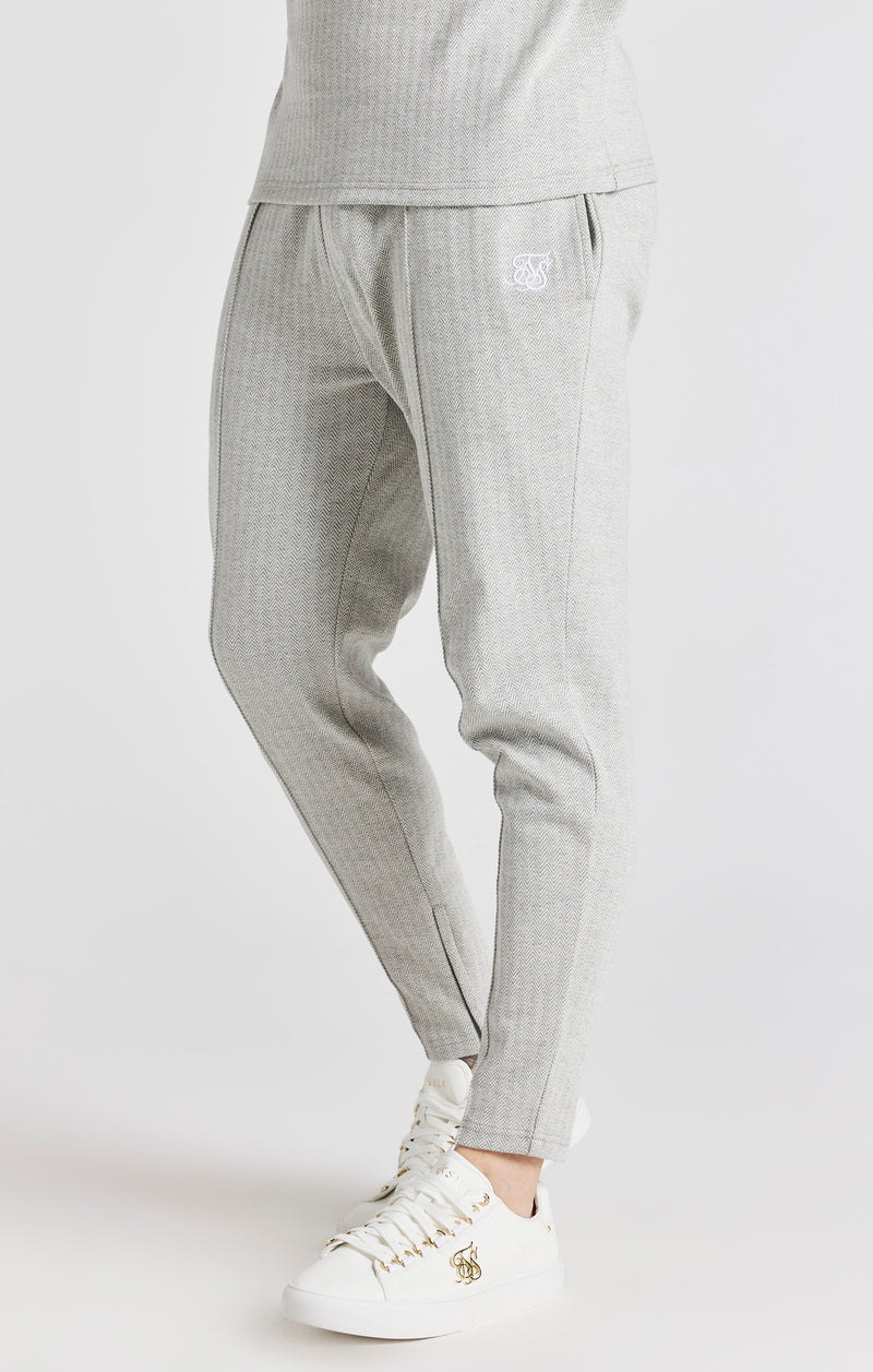 Grey Herringbone Track Pant