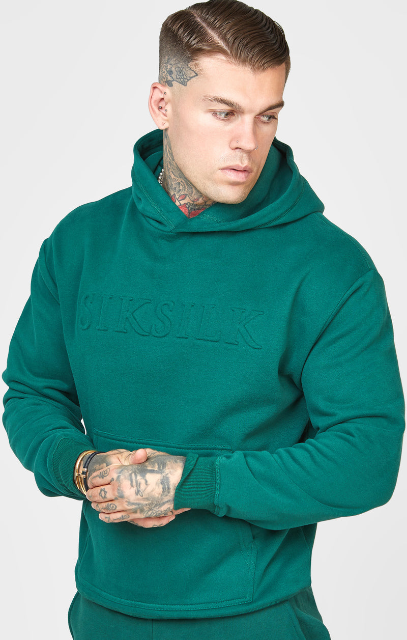 Green Embossed Overhead Hoodie
