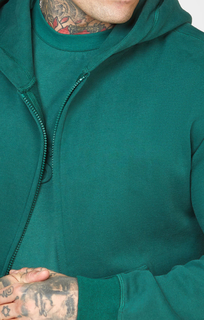Green Zip Through Hoodie (1)