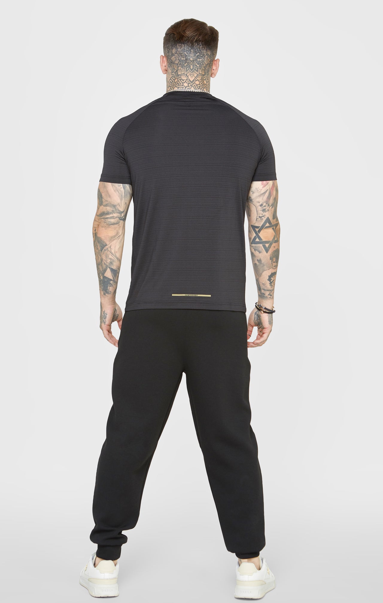 Black Sports Textured Look T-Shirt (4)