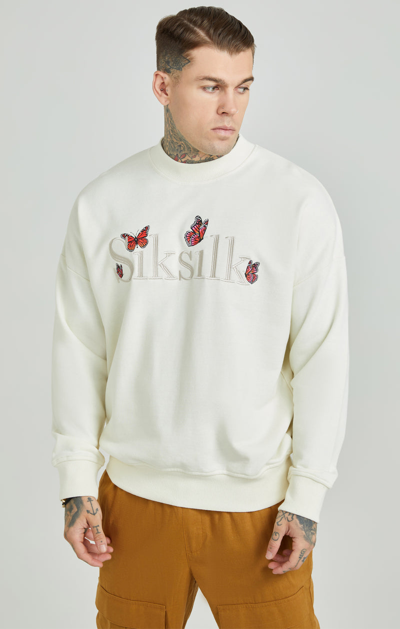 Ecru Washed Butterfly Sweatshirt