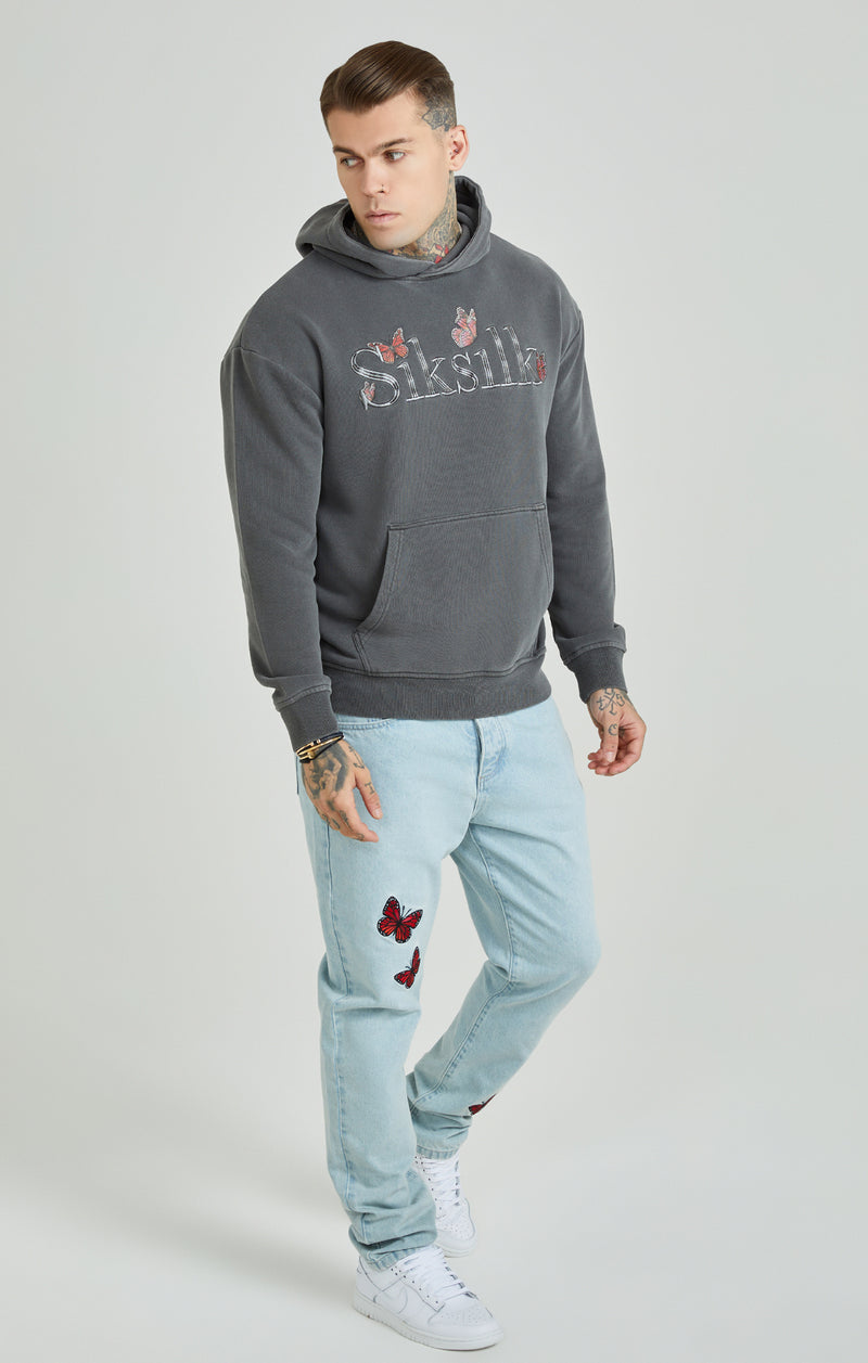 Light Blue Wash Butterfly Straight Cut Denim Jeans (1)