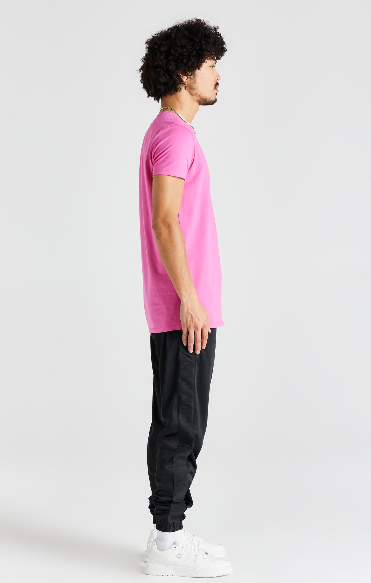 Pink Short Sleeve Muscle Fit T-Shirt (4)