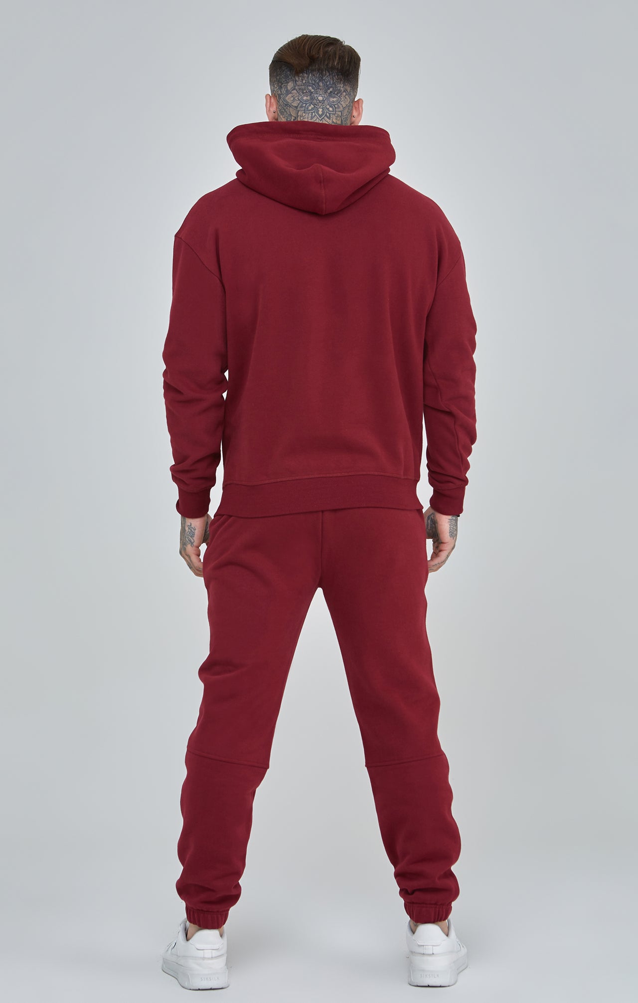 Burgundy Script Logo Relaxed Fit Hoodie (4)