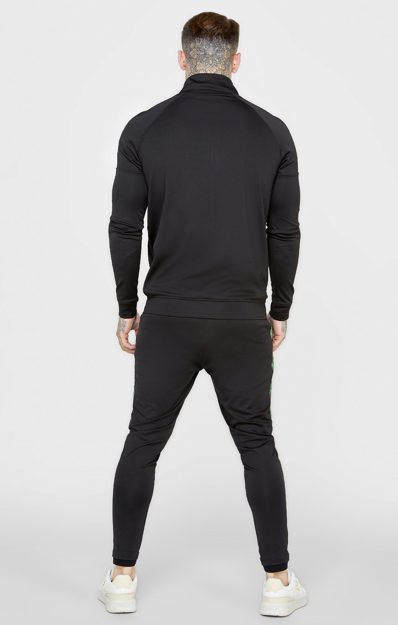 Black Sports Zip-Thru Funnel Hoodie (4)