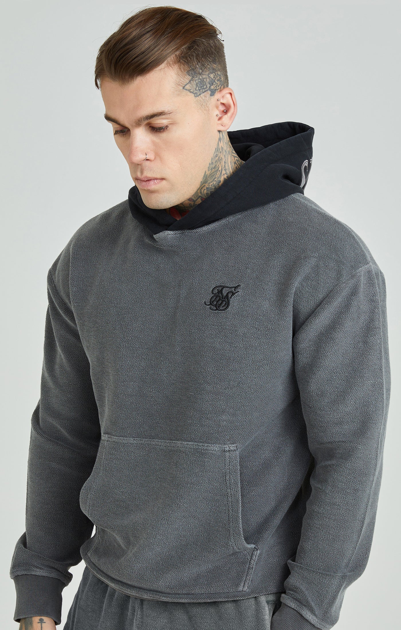 Load image into Gallery viewer, Washed Grey Heavyweight Loopback Oversized Hoodie