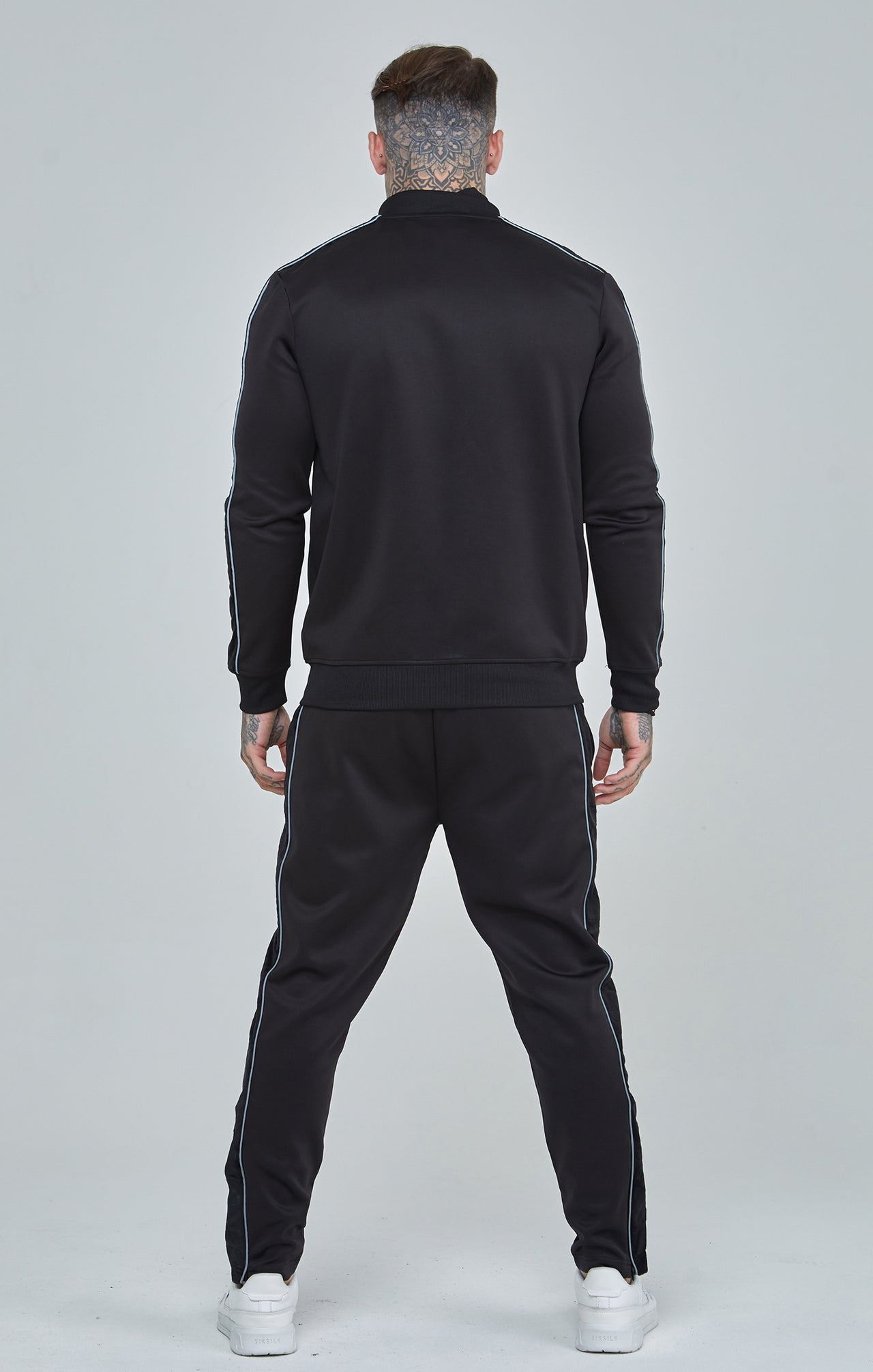 Black Velour Panelled Track Top (4)