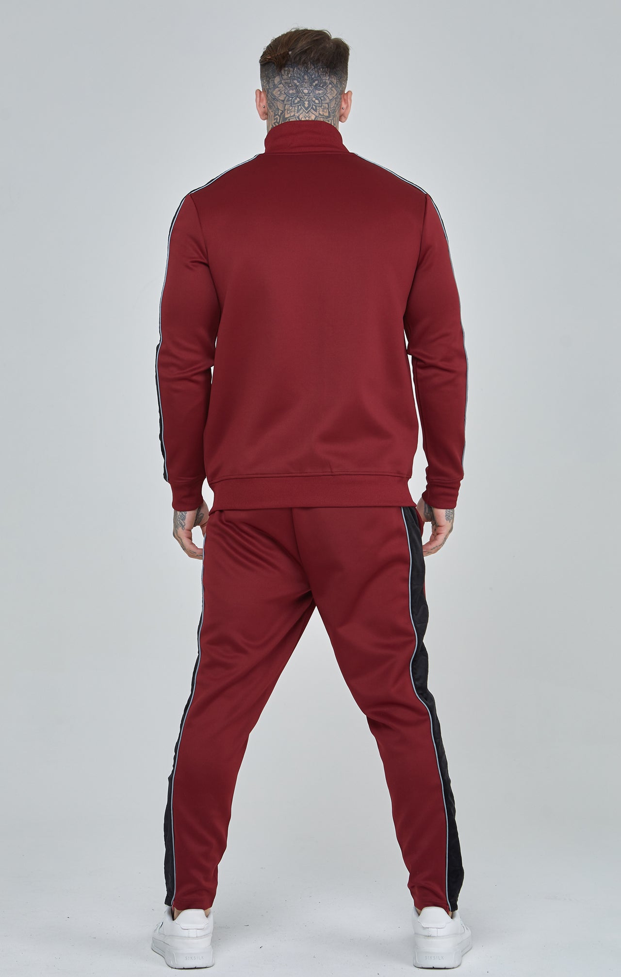 Burgundy Velour Panelled Track Top (4)