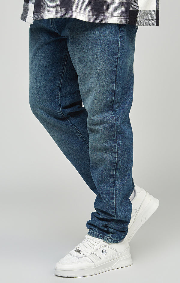 Mid Blue Straight Cut Denim Jeans
