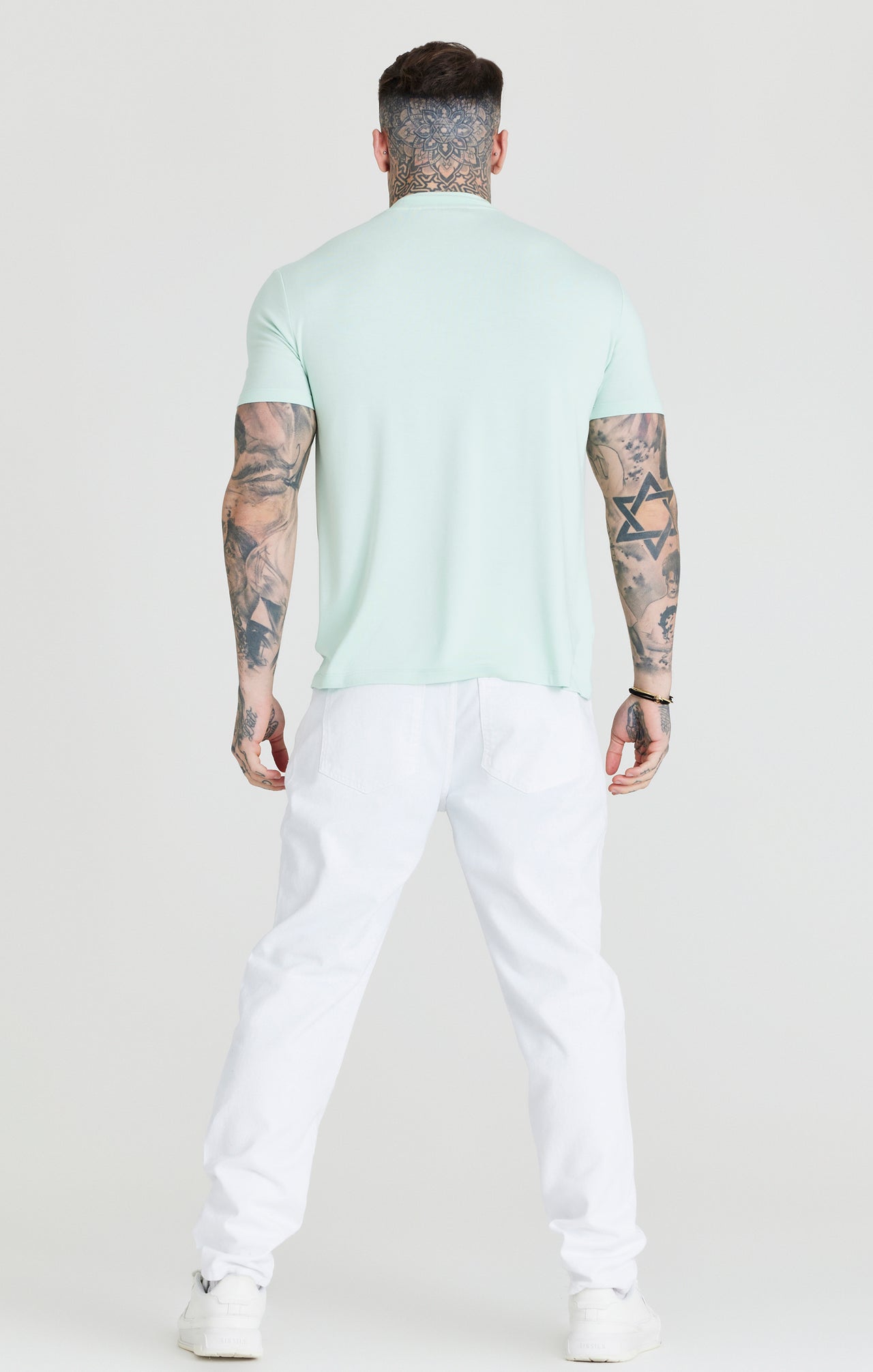 Teal High Neck Viscose Muscle Fit T-Shirt (3)