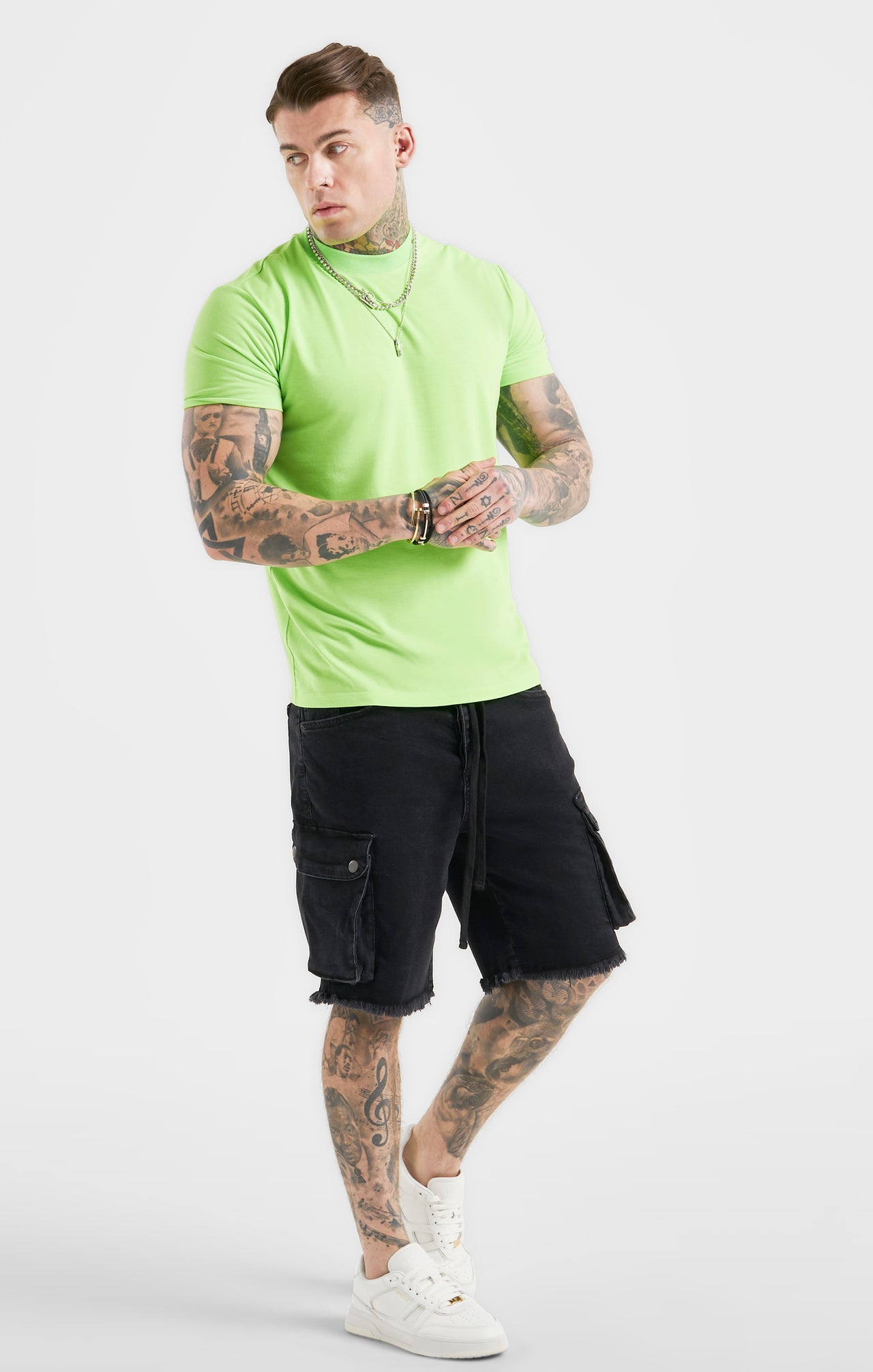 Messi x SikSilk Green High Neck T-Shirt (4)