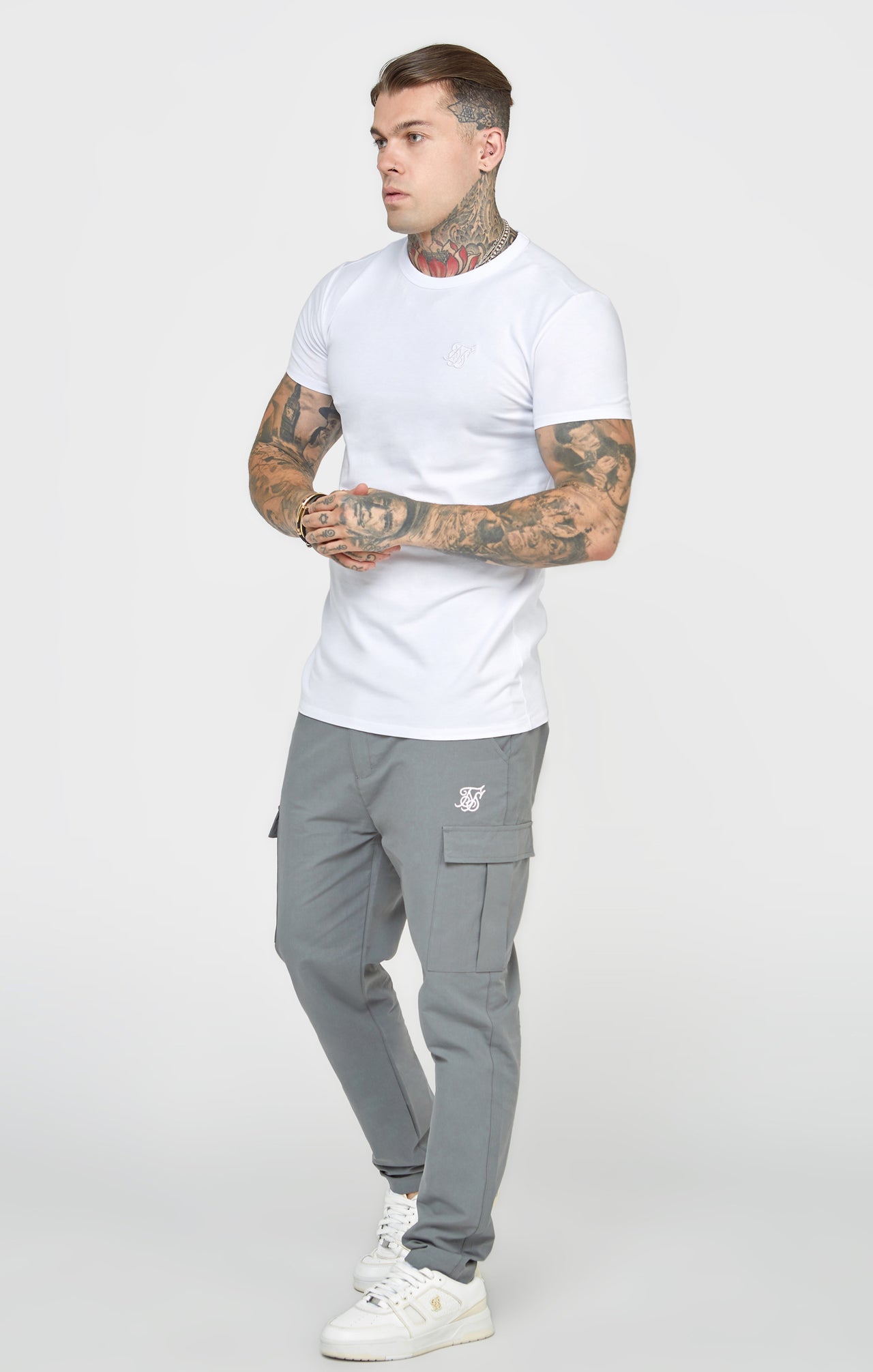 White Short Sleeve Muscle Fit T-Shirt (2)