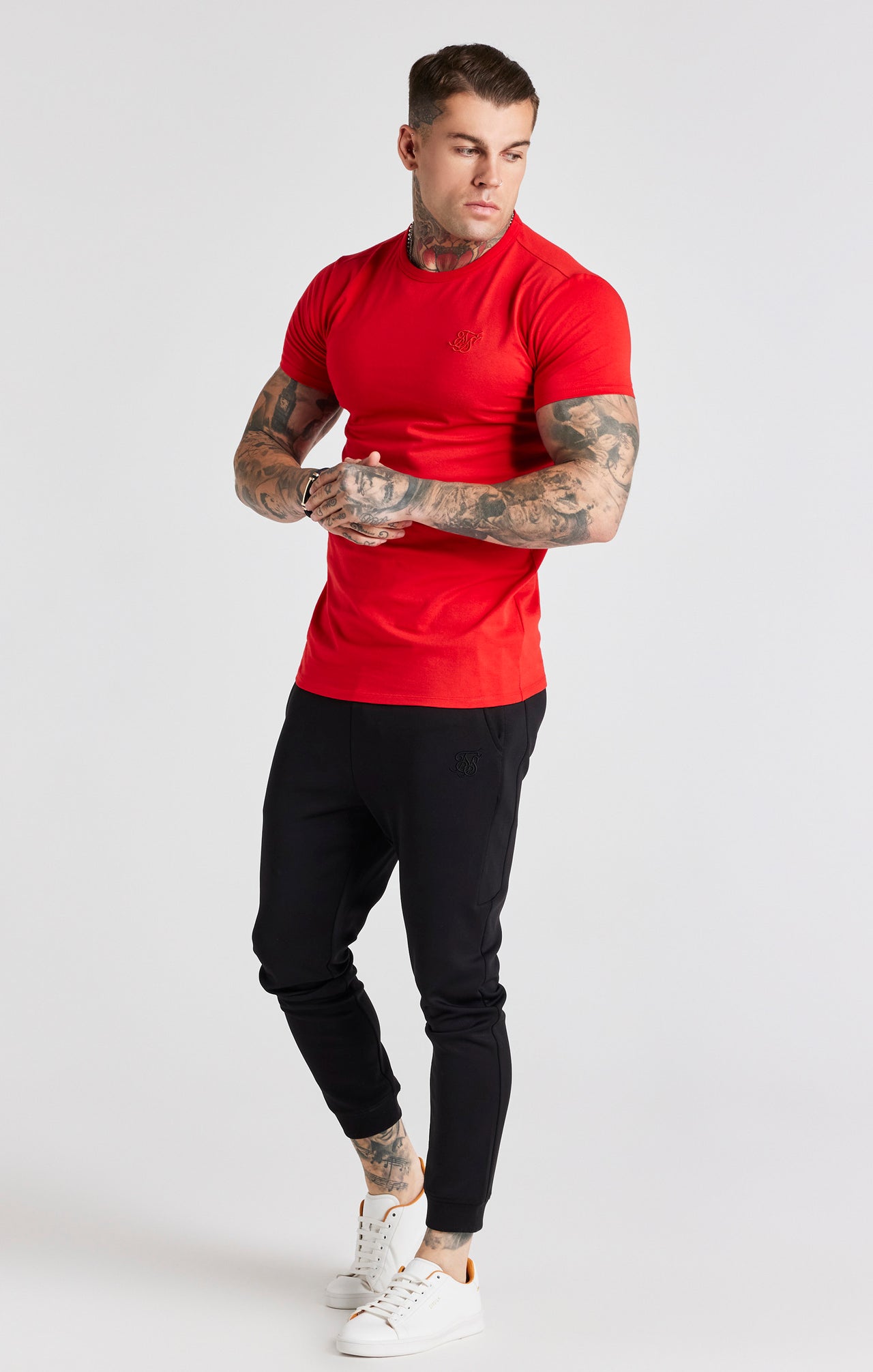 Red Short Sleeve Muscle Fit T-Shirt (2)