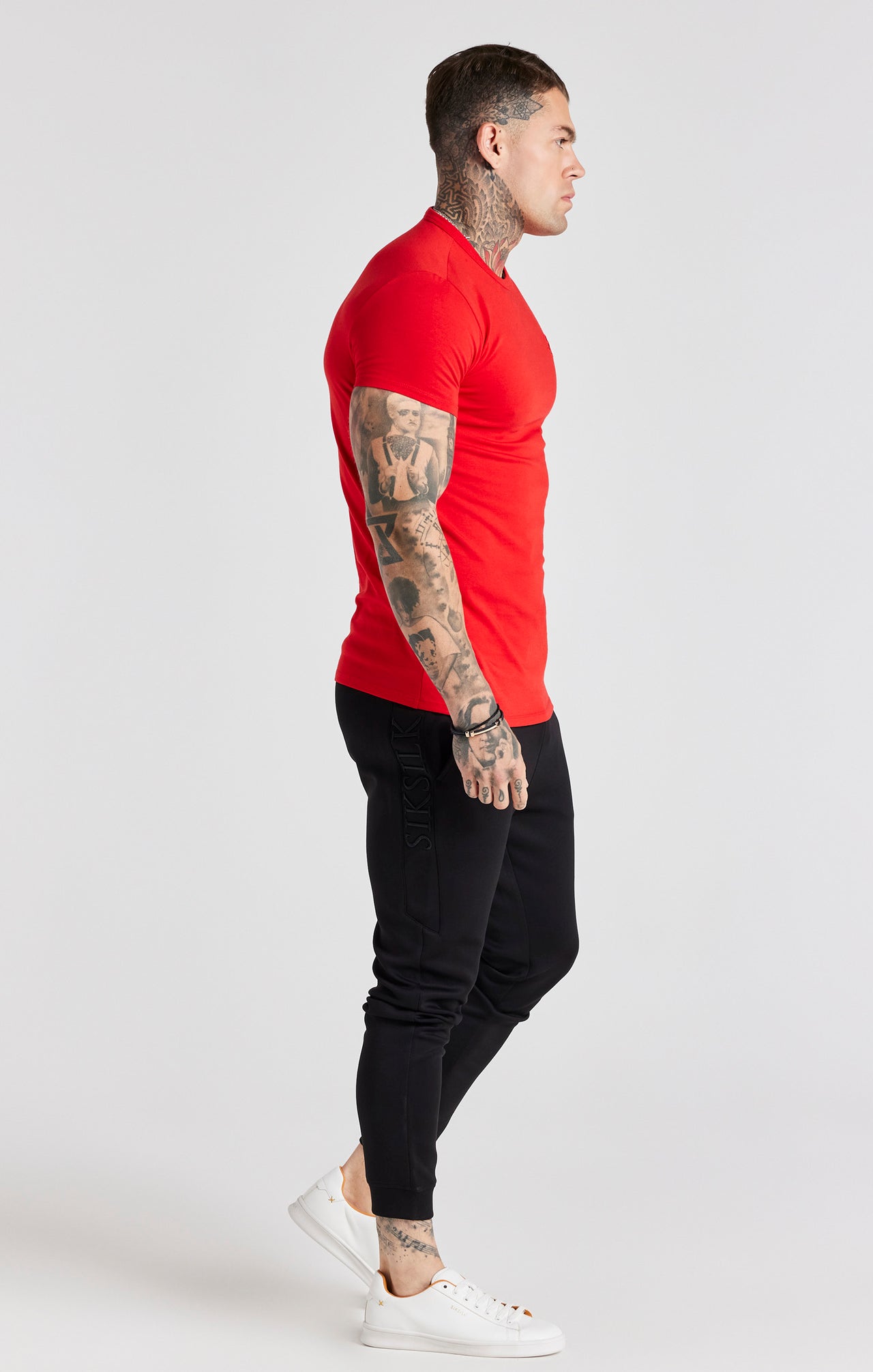 Red Short Sleeve Muscle Fit T-Shirt (3)