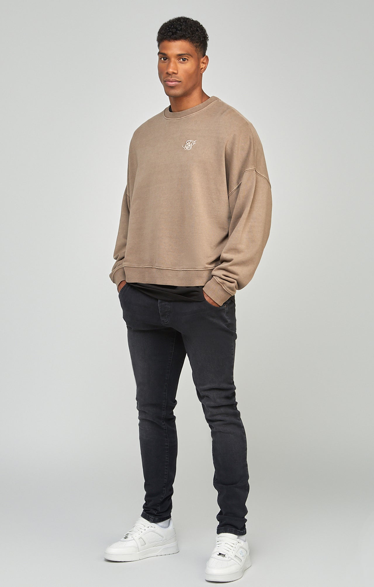 Brown Garment Dyed Boxy Fit Sweatshirt (1)
