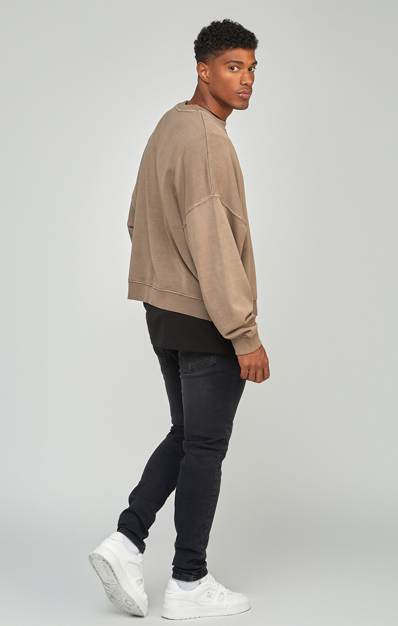 Brown Garment Dyed Boxy Fit Sweatshirt (3)