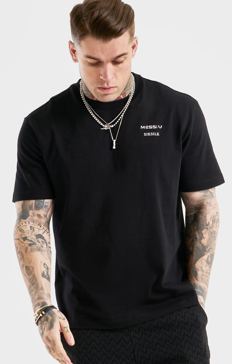 Messi x SikSilk Black Oversized T-Shirt