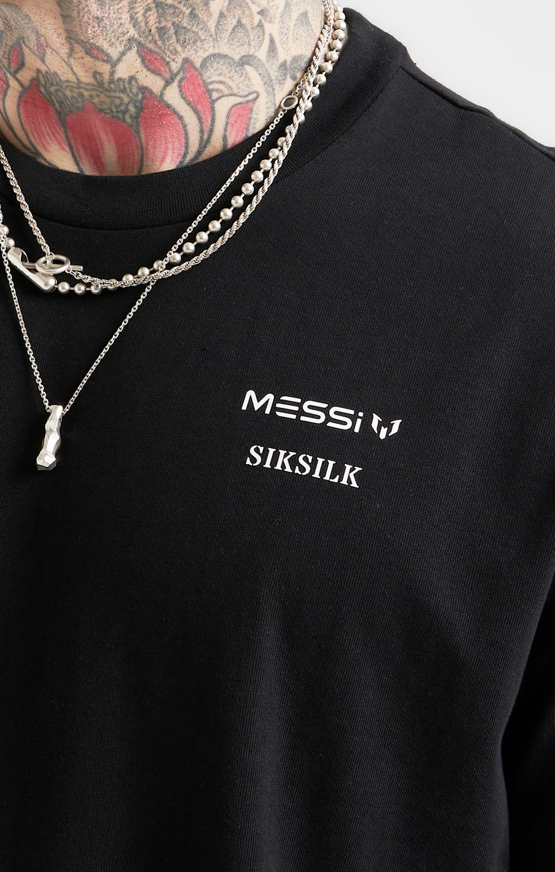 Messi x SikSilk Black Oversized T-Shirt (1)