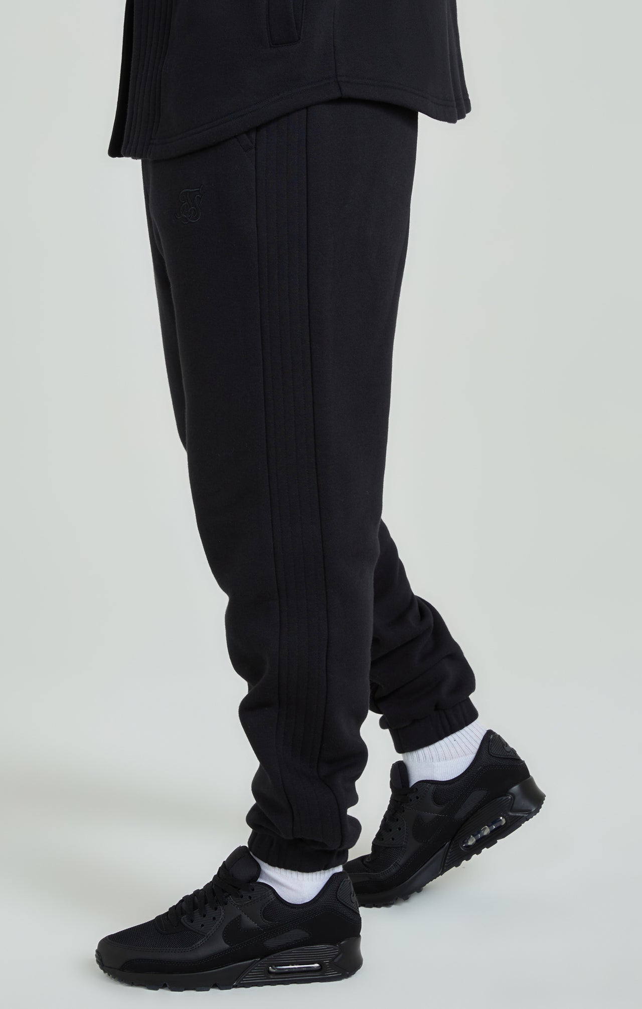 Black Panelled Relaxed Fit Joggers (2)