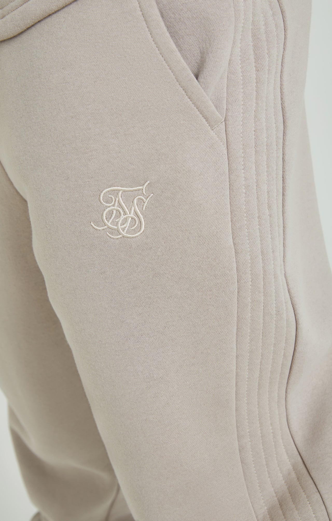 Beige Panelled Relaxed Fit Joggers (5)