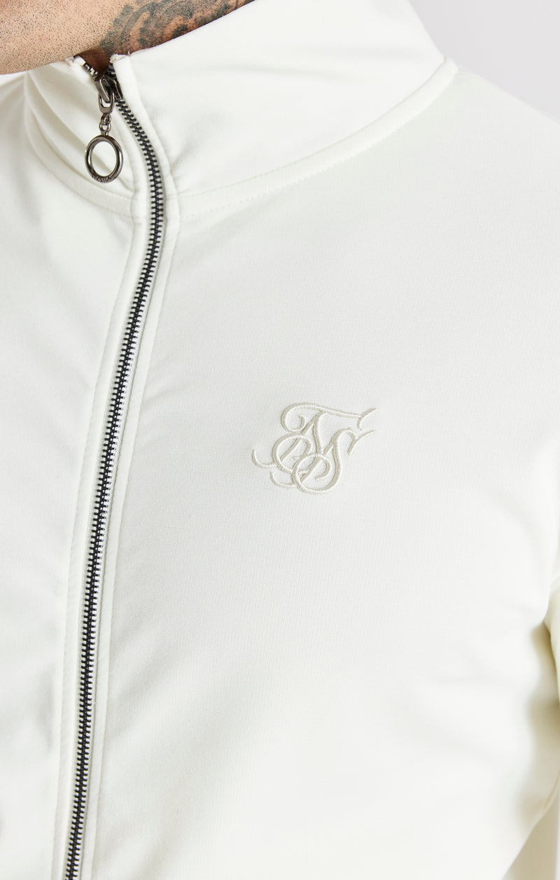 Ecru Funnel Neck Zip Thru (1)