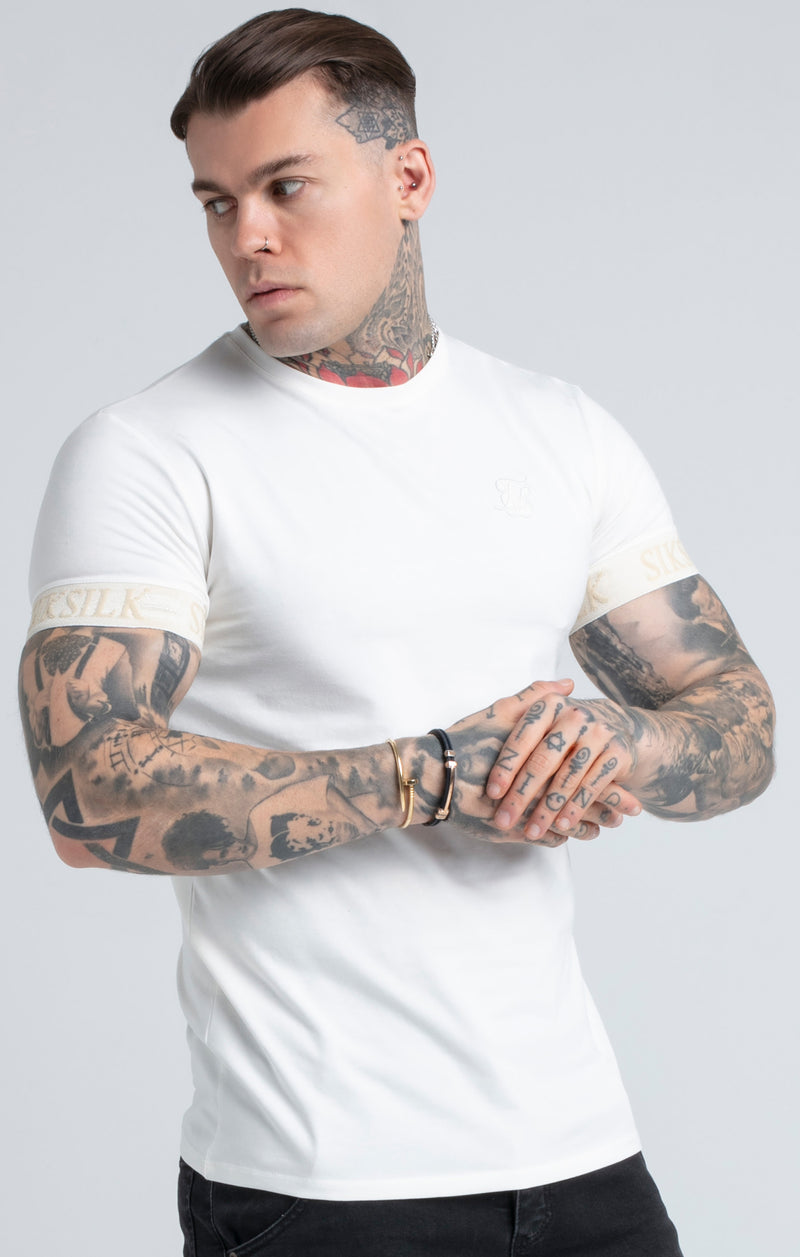 Ecru Elastic Cuff T-Shirt