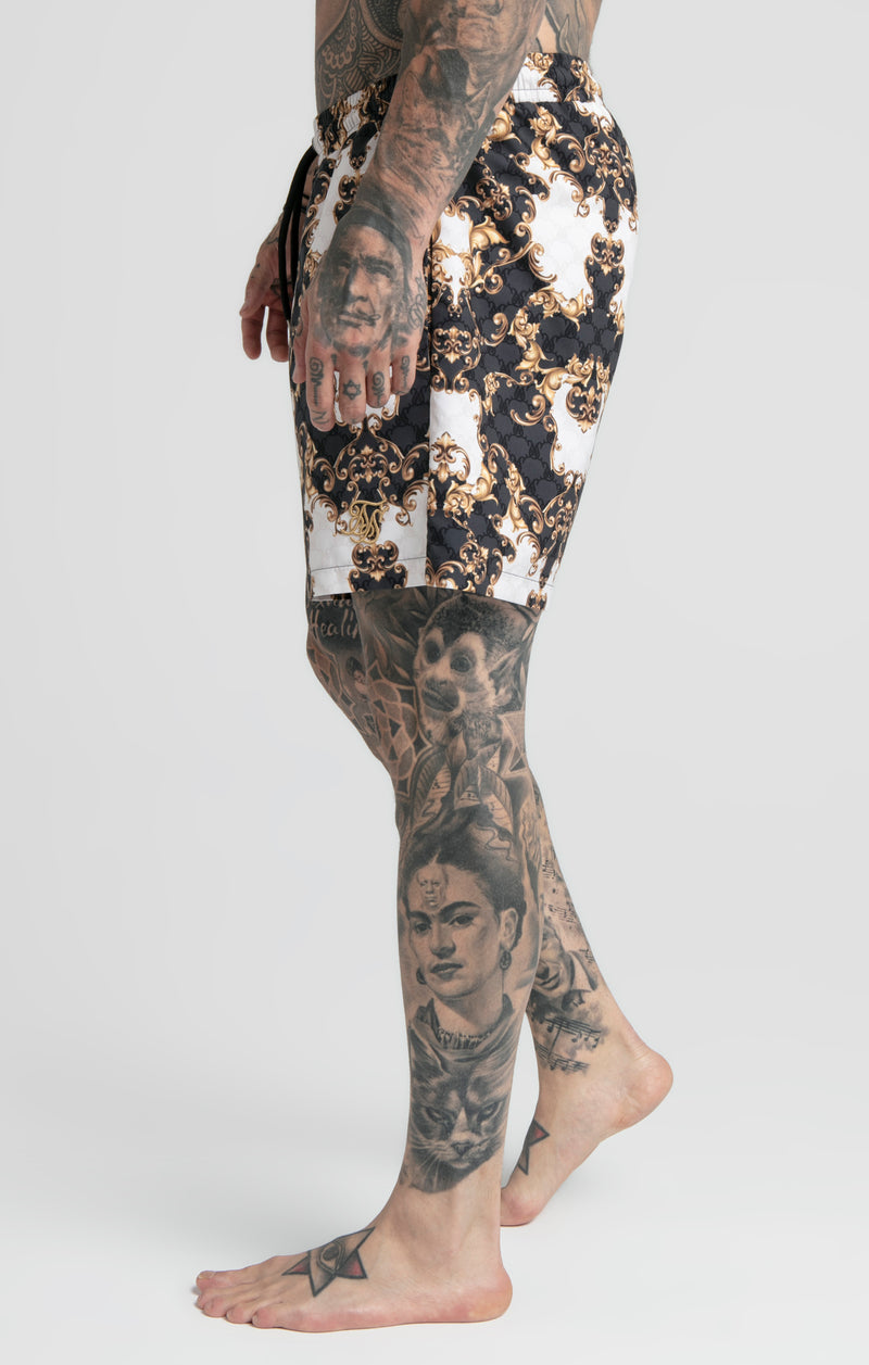 Black White Venetian Swim Short (1)