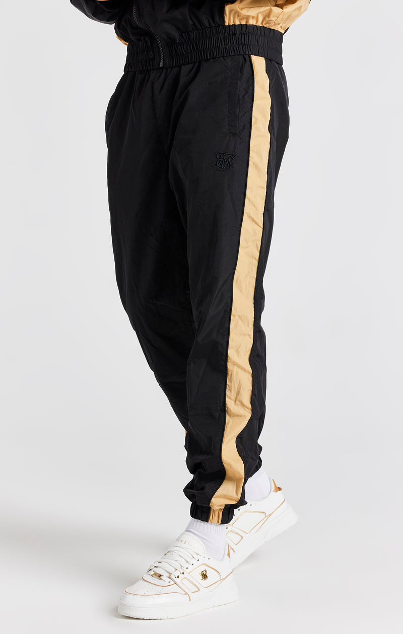 Black Paneled Track Pant