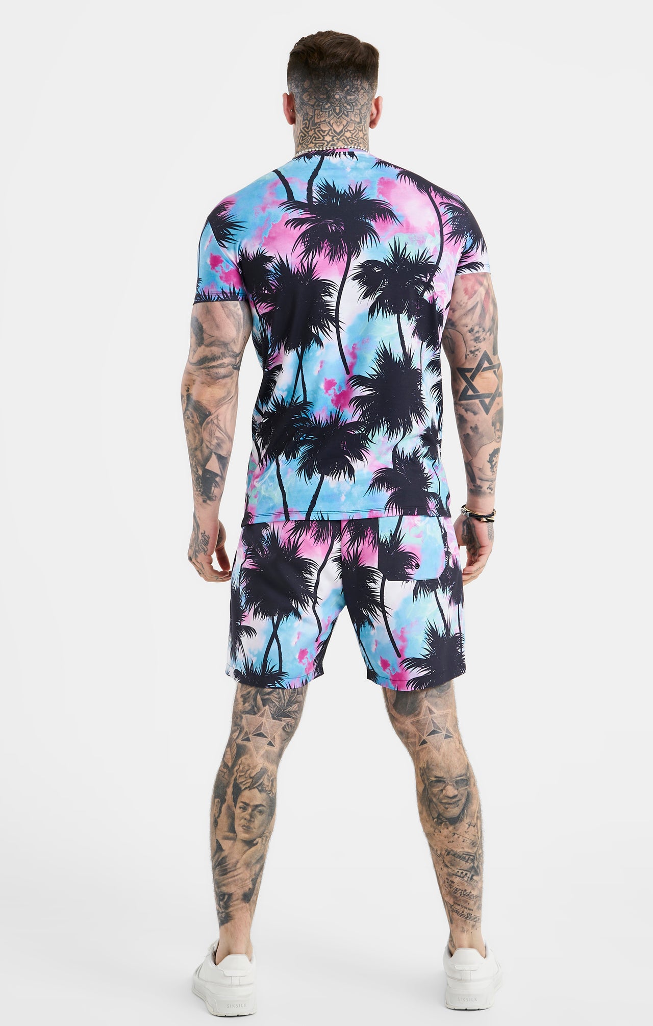 SikSilk Palm Tee - Black & Pink (4)