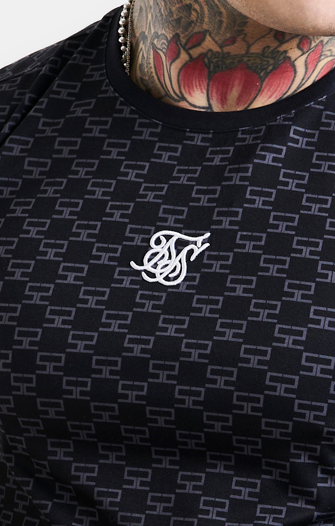 SikSilk Monogram Tee - Black (1)