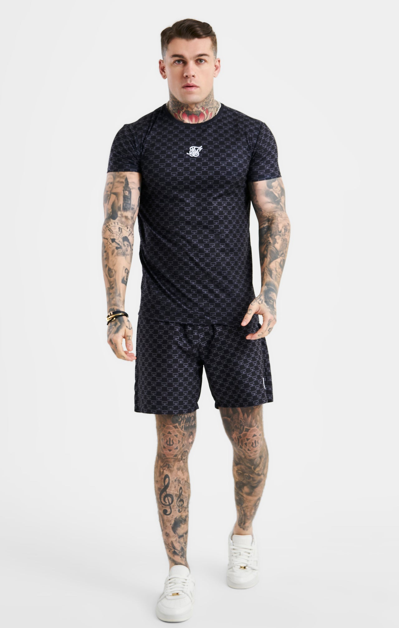 SikSilk Monogram Tee - Black (2)