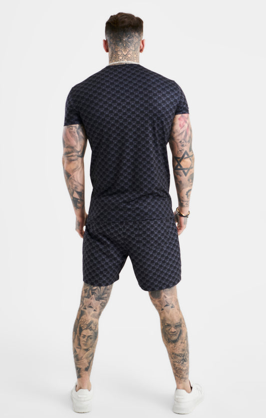 Siksilk monogram swim shorts in navy